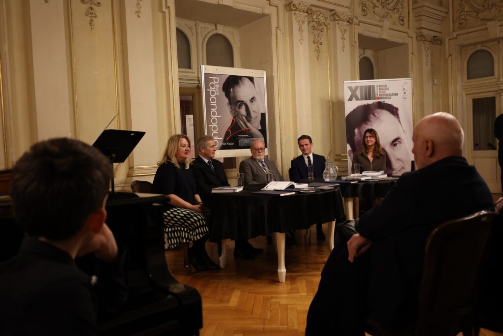 Predstavljenje monografije i otvorenje izložbe „Boris Papandopulo“: Dubravka Vrgoč, Goran Končar, Zoran Juranić, Valentin Egel, Katarina Mažuran